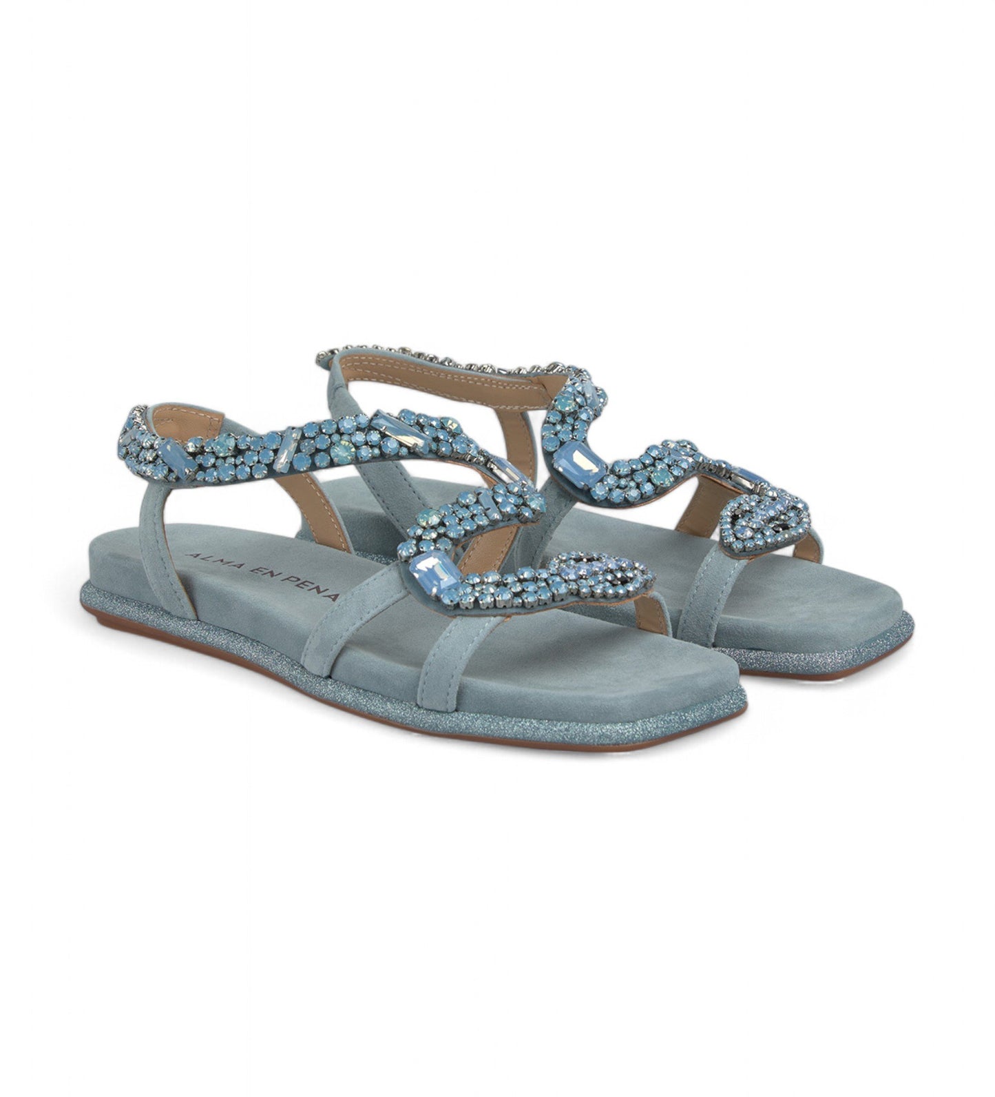 Alma En Pena Denim Blue Snake Sandal V251605