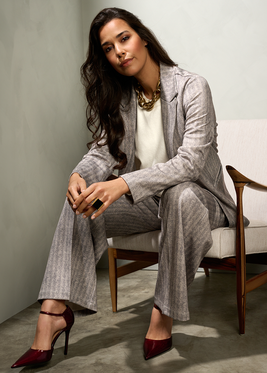 Classic Herringbone Pattern Trousers Z710