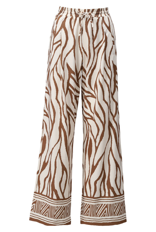 Zebra Print Wide Leg Pull-On Trousers - Lucindas on-line