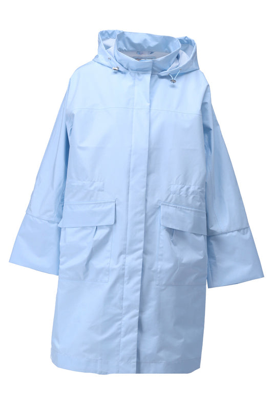 K-Design Sky Blue Longline Raincoat