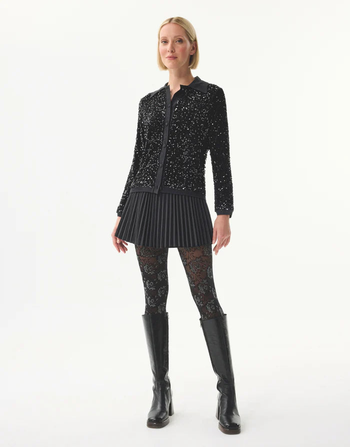 Leo & Ugo Black Bella Sequin Cardigan Lucindas