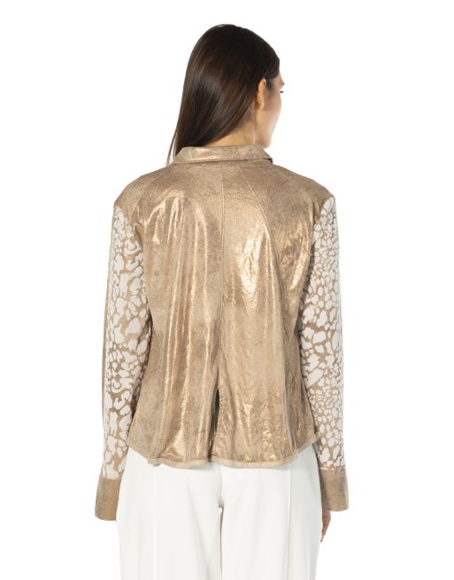 Mordoré Shirt with Devoré Detailed Sleeves