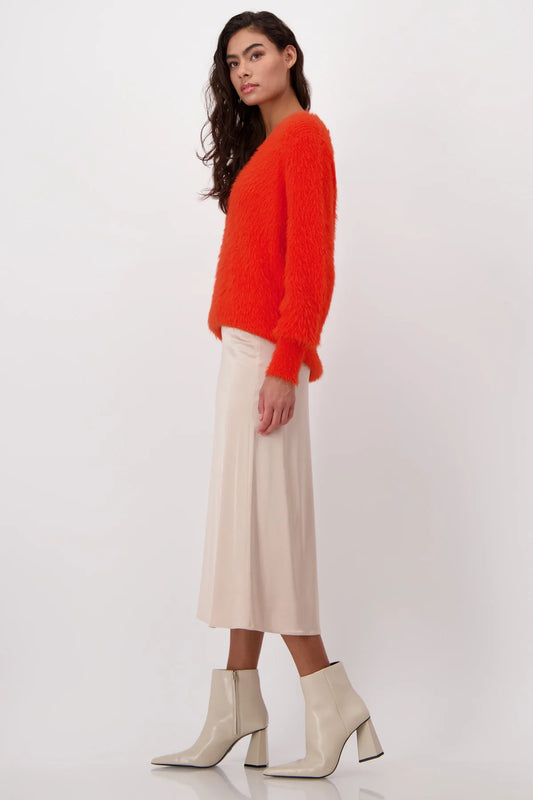 Italian Feel Satin Midi Skirt