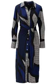 Blue Print Midi Dress X311