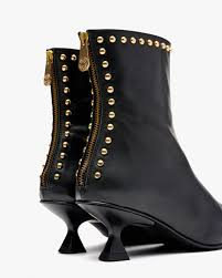Dark Brown Studded Ankle Boots