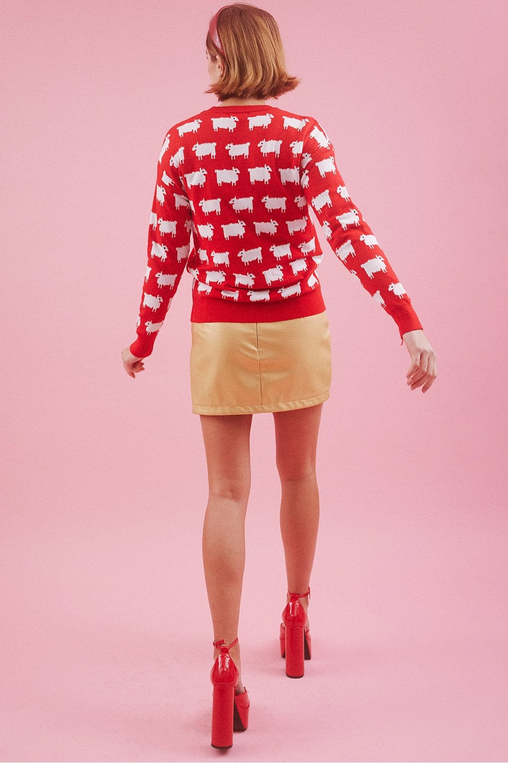 Red Cashmere Blend Black Sheep Jumper