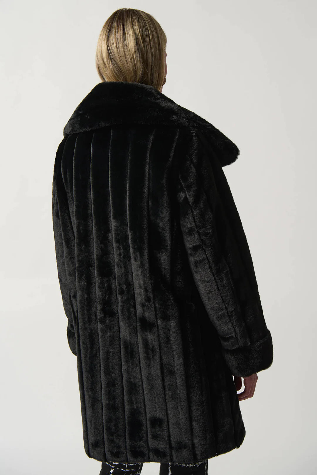 Black Faux Fur Reversible Coat