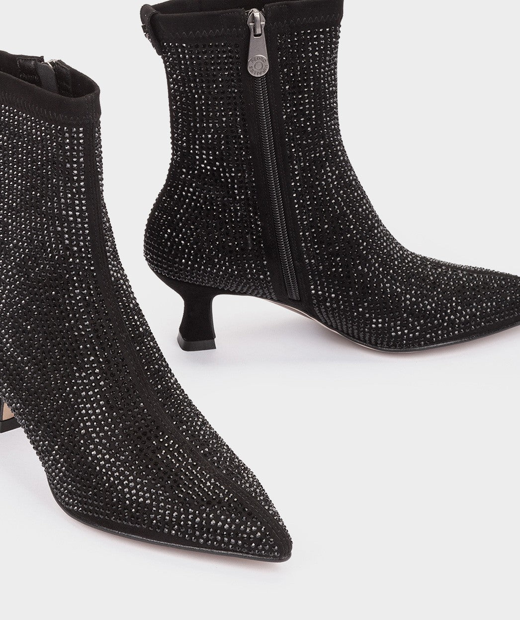 Lavalette Black Ankle Boots with Rhinestones 25423