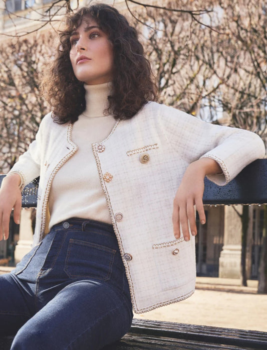 Offwhite Jacket with Gold Accents RH800