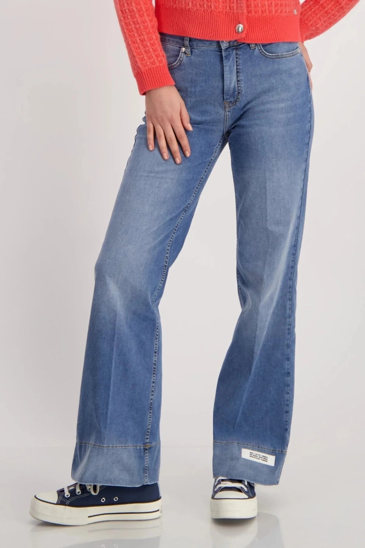 Bootcut Jeans with Cuff Patch 408374