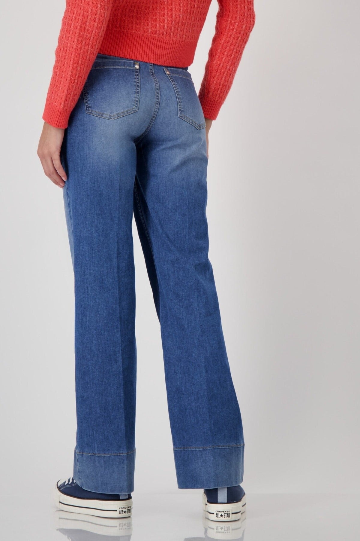 Bootcut Jeans with Cuff Patch 408374
