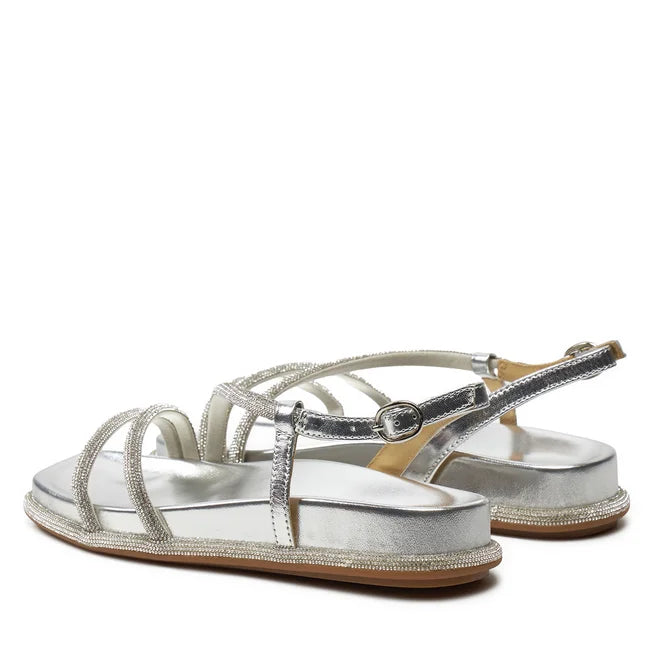 Glitter Silver Wedge Sandal