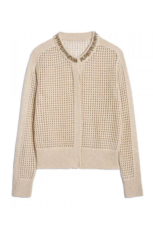 Fuego Soft open-weave Knit Wool blend Cardigan DA913 Washable