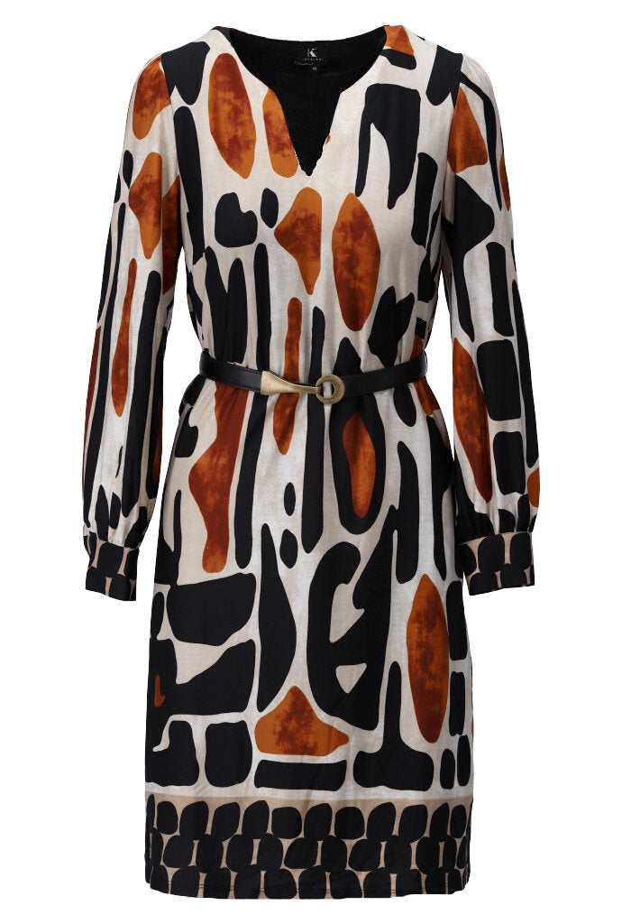 Bold Animal Print Knee-Length Dress