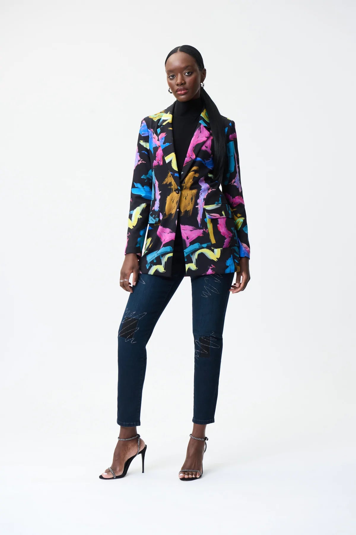 Joseph Ribkoff single-breasted Abstract Print Blazer