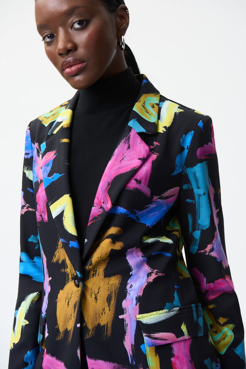 Joseph Ribkoff single-breasted Abstract Print Blazer