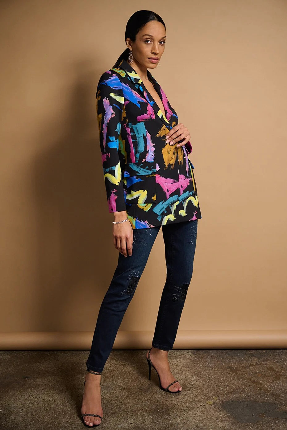 Joseph Ribkoff single-breasted Abstract Print Blazer