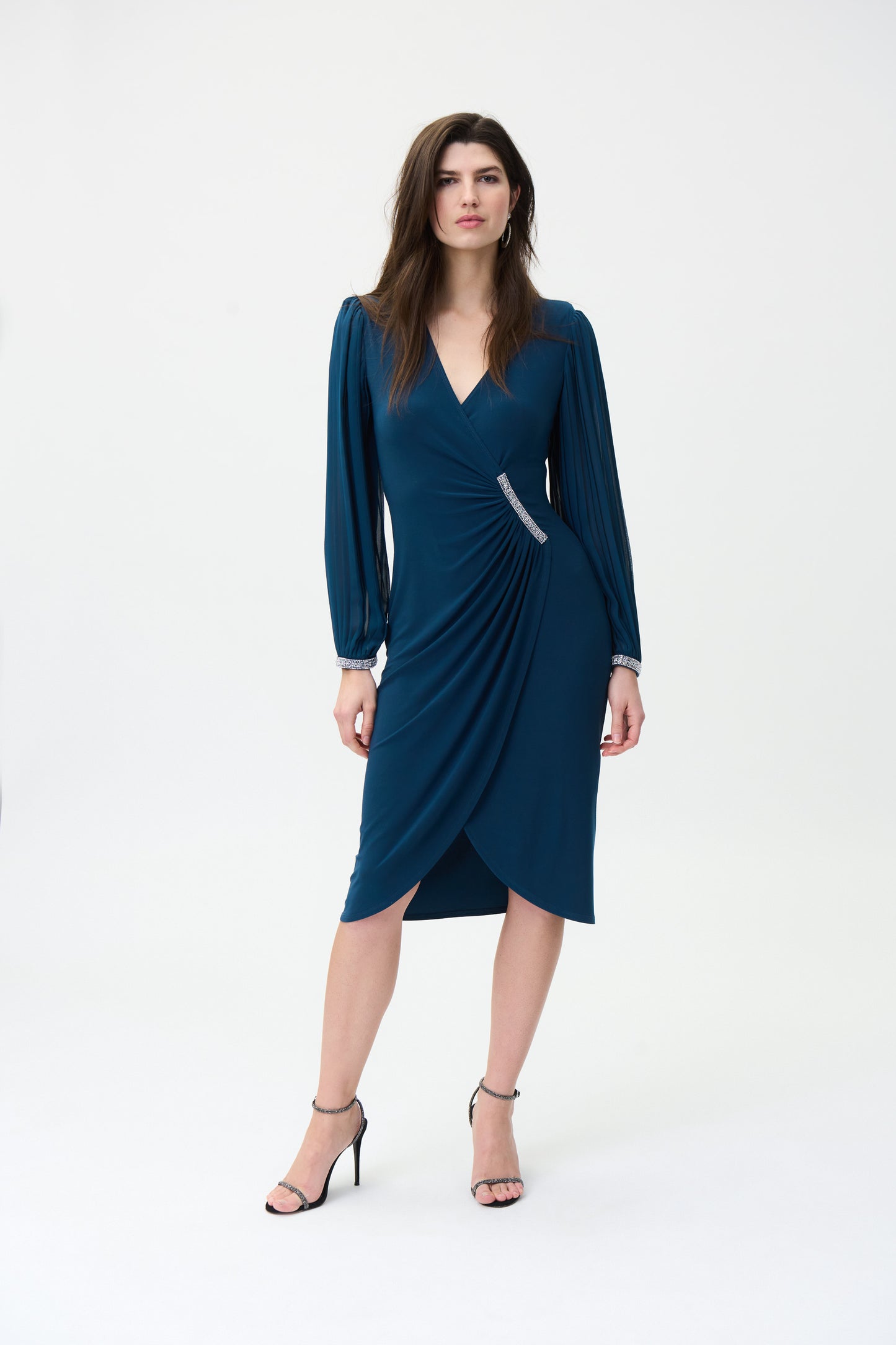 Diamanté Detail Wrap Dress 224046