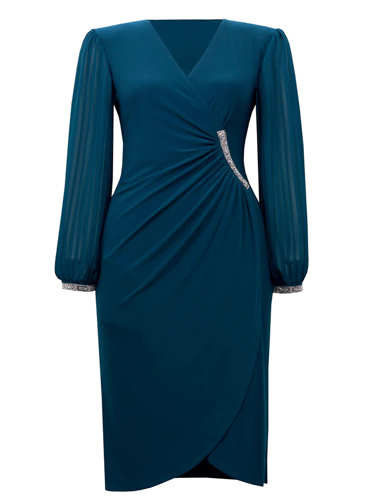 Diamanté Detail Wrap Dress 224046