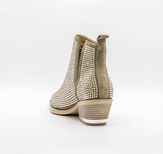 Cristal Suede Ankle boots with Rhinestones