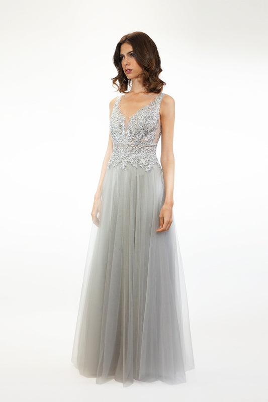 Embroidered Bodice Maxi Dress