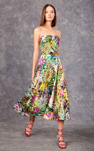 Floral Strapless Midi Dress 99635