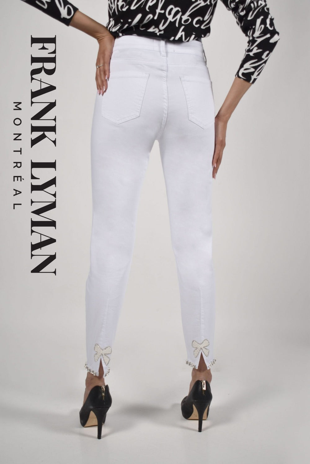 White Pearl Hem Jeans 226121u - Lucindas on-line