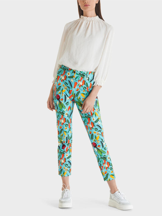 Marc Cain Veggie Print Slim Fit Trousers
