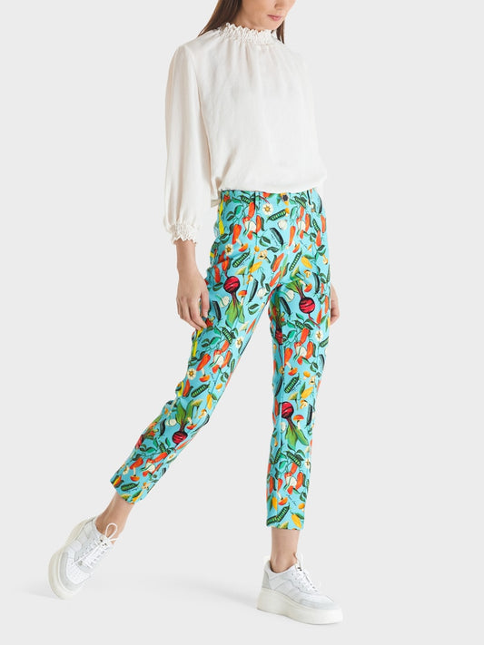 Marc Cain Veggie Print Slim Fit Trousers