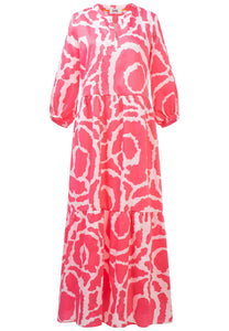 Pink Tie Dye Print Maxi Dress Y1902