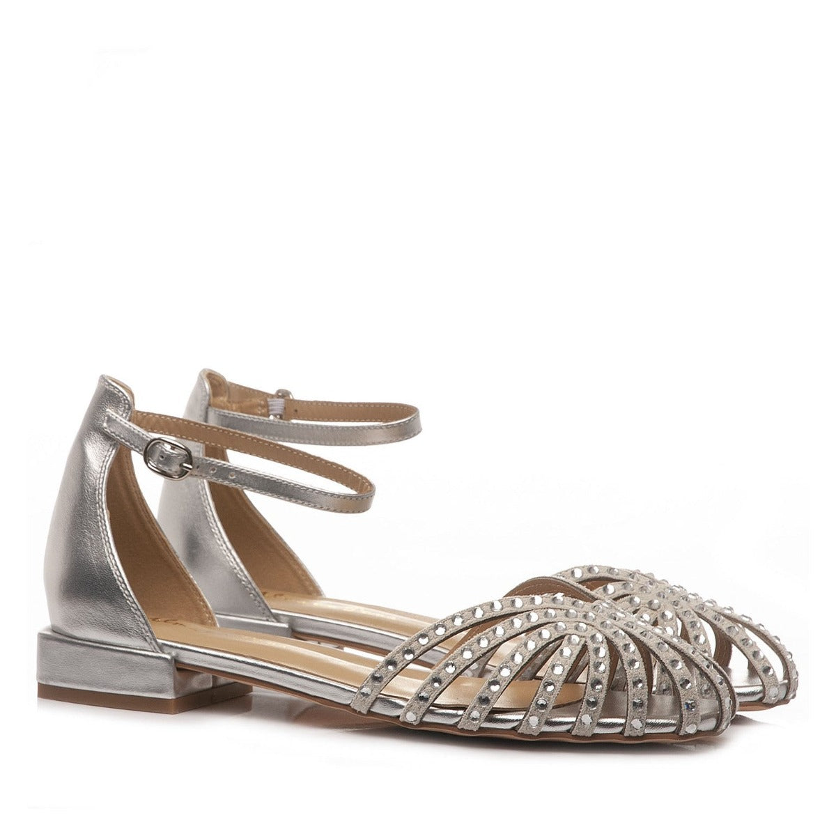 Silver Flat Sandals