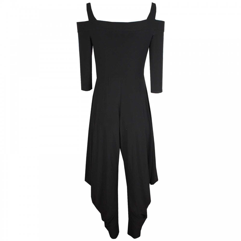 Black Off-shoulder Harem Style Jumpsuit 176080