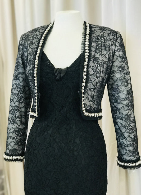 Vintage Chanelesque lace bolero jacket - Lucindas on-line
