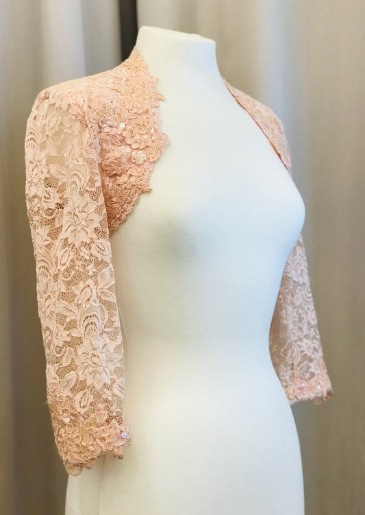 Blush lace bolero jacket - Lucindas on-line