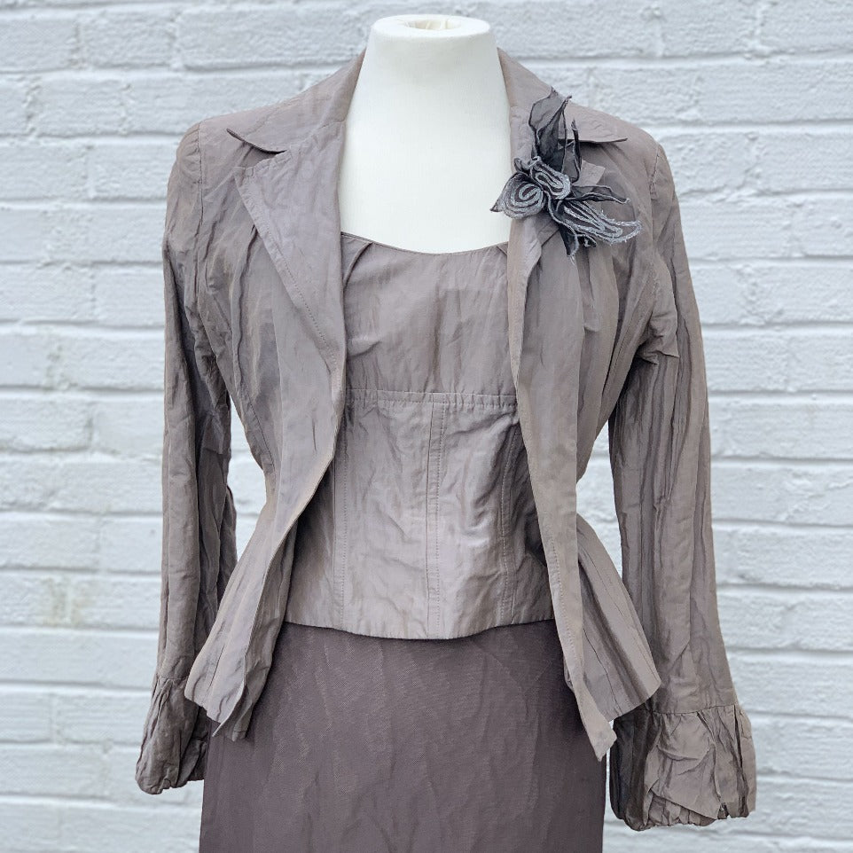 Linea Raffaeli dark taupe 3 piece set bolero- 6555 - Lucindas on-line