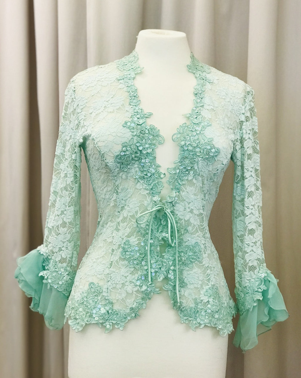 Sea green vintage lace jacket - Lucindas on-line