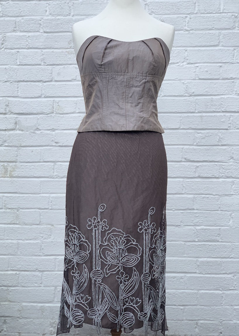 Linea Raffaeli dark taupe 3 piece set bolero- 6555 - Lucindas on-line