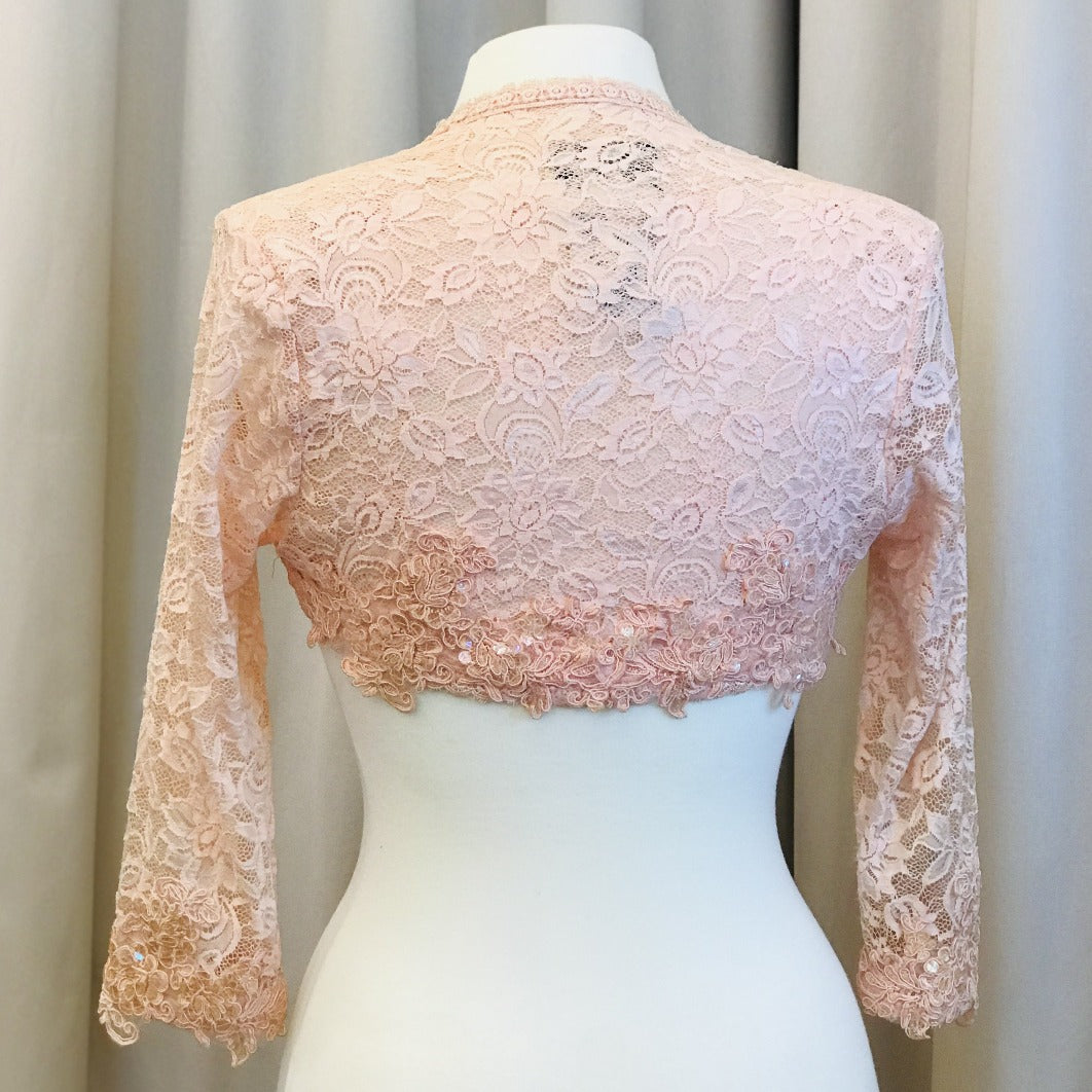 Blush lace bolero jacket - Lucindas on-line