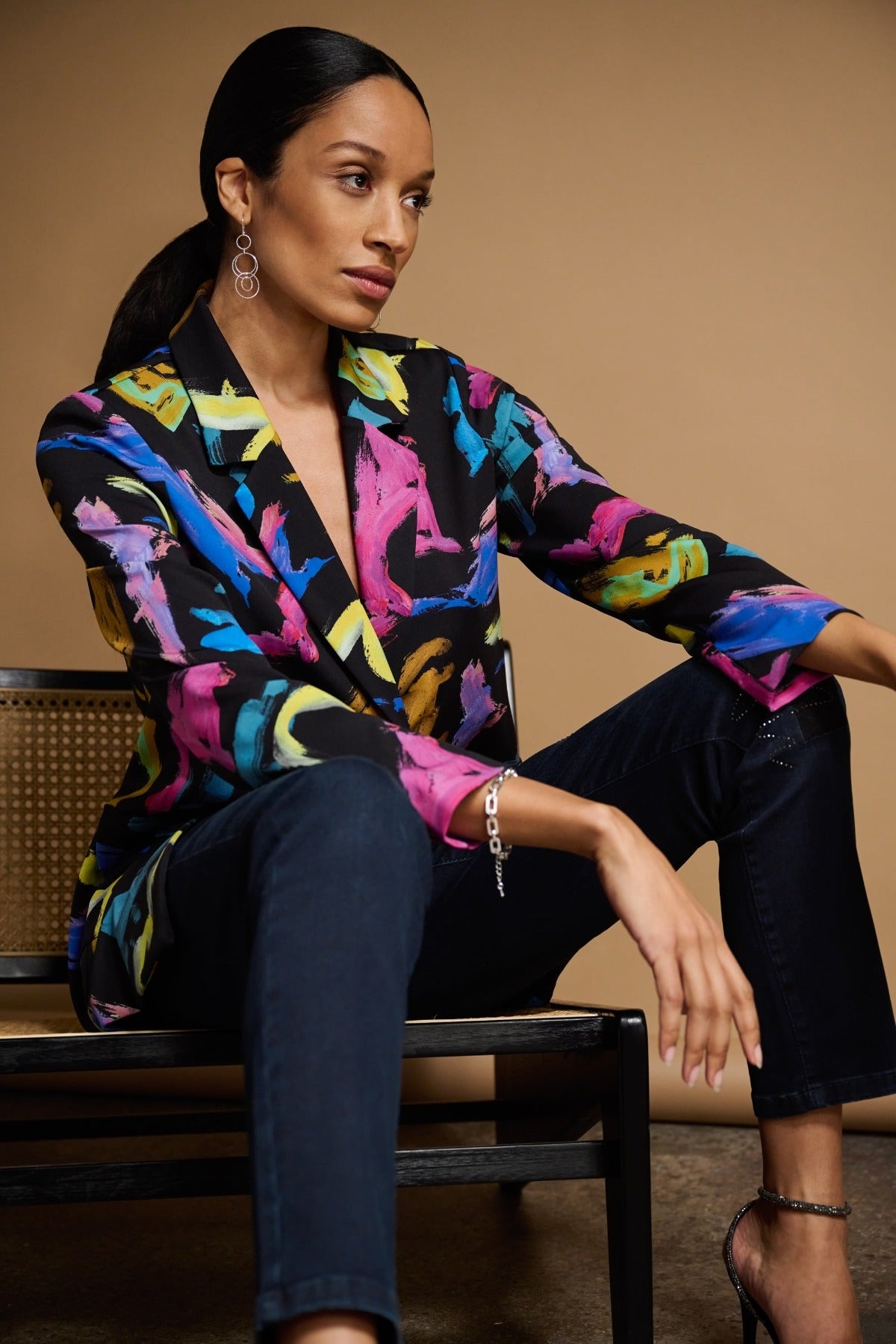 Joseph Ribkoff single-breasted Abstract Print Blazer