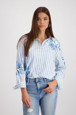 Load image into Gallery viewer, Striped Blouse with Sequins 409145
