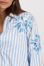 Load image into Gallery viewer, Striped Blouse with Sequins 409145
