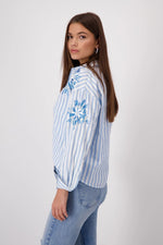 Load image into Gallery viewer, Striped Blouse with Sequins 409145
