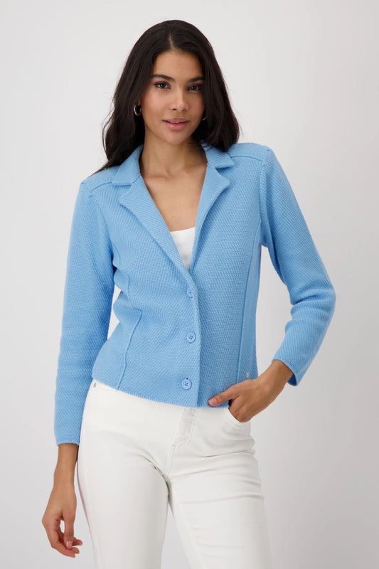 Knitted Blazer with Rice Grain Pattern 409517