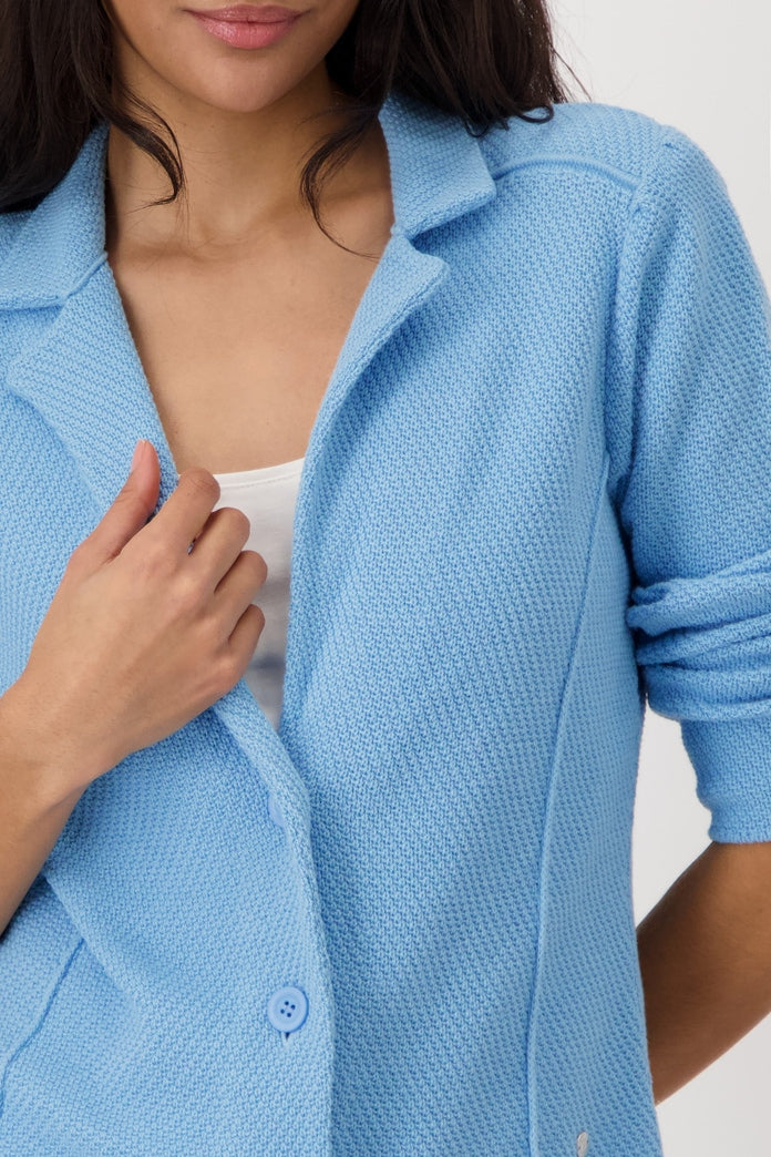 Monari Cotton Knitted Blazer with Rice Grain Pattern 409517
