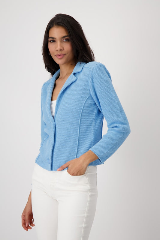 Knitted Blazer with Rice Grain Pattern 409517