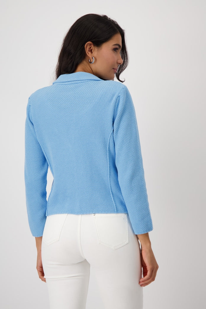Monari Cotton Knitted Blazer with Rice Grain Pattern 409517