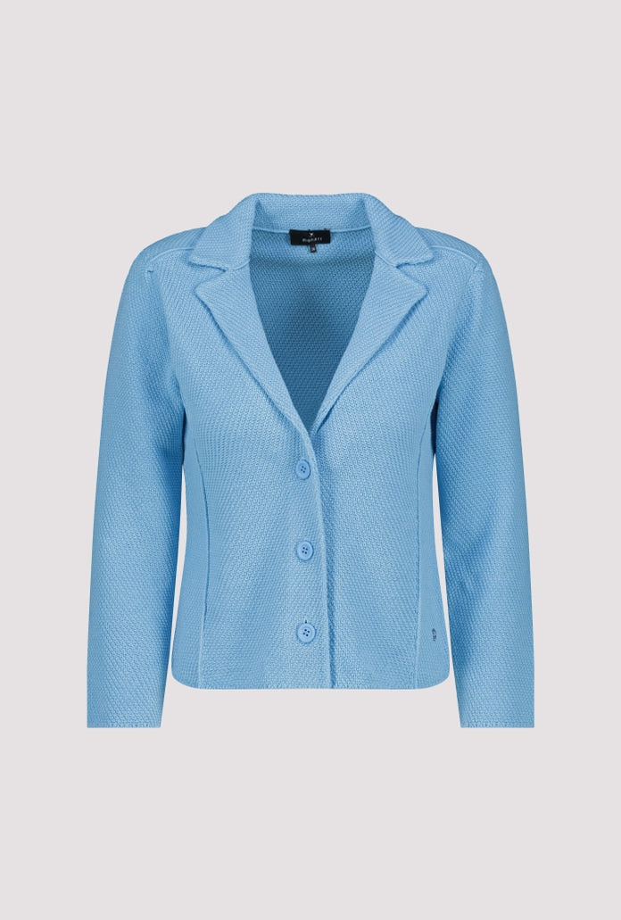 Monari Cotton Knitted Blazer with Rice Grain Pattern 409517