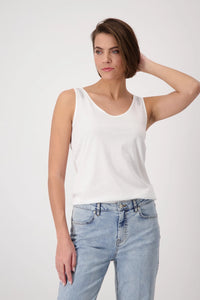 Off-White Vest Top with Rhinestone 409366