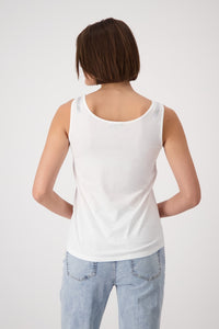 Off-White Vest Top with Rhinestone 409366