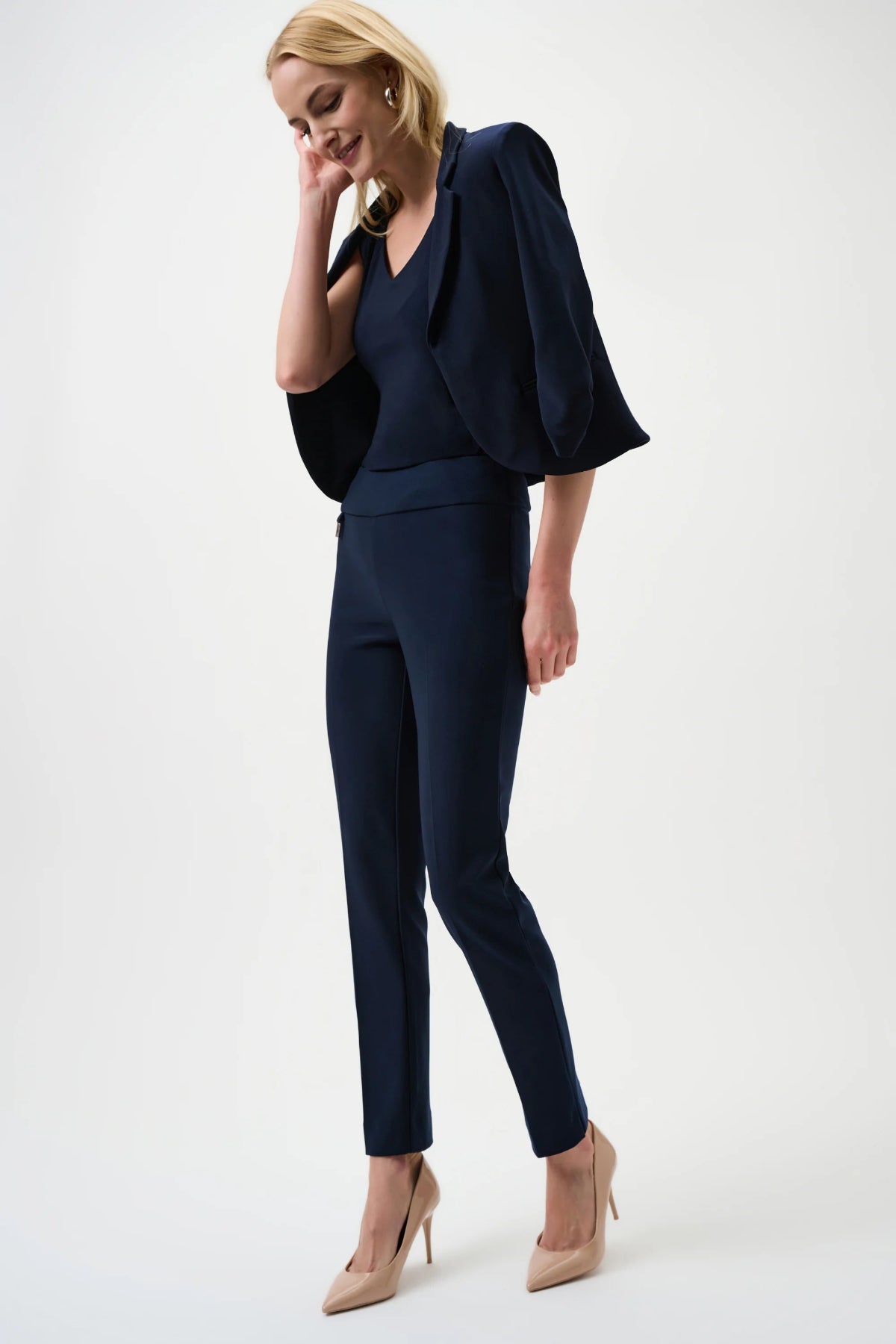 Joseph Ribkoff Navy Classic Tailored Slim Trouser